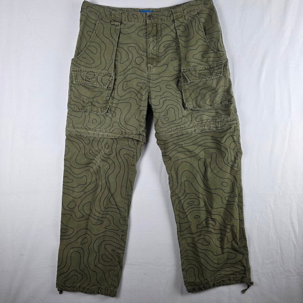 Market Men's Topo Moraine Convertible Zip Off Cargo Pants Green Size 36
